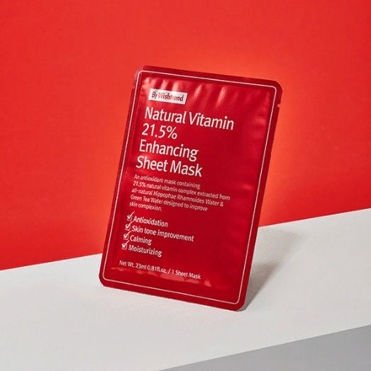 Витаминная антиоксидантная тканевая маска By Wishtrend Natural Vitamin 21,5% Enchancing Sheet Mask