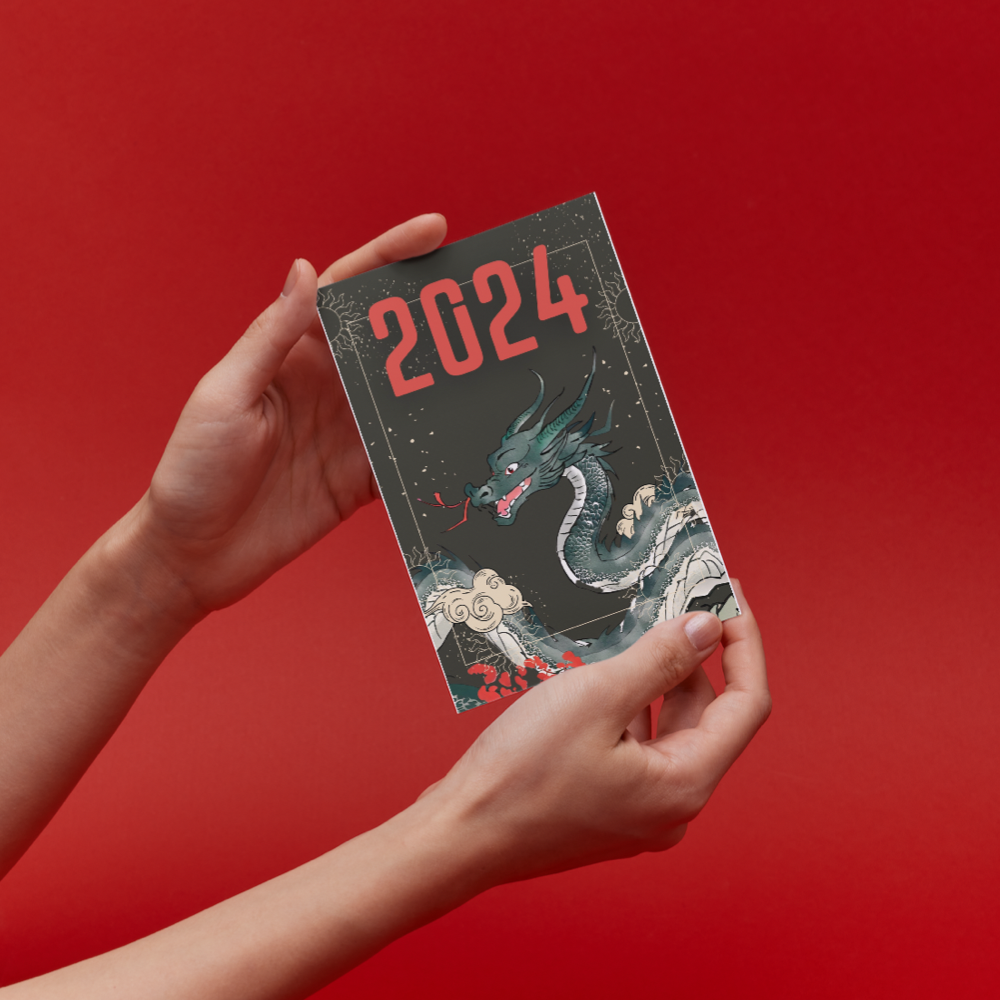 Новогодняя открытка Kimmi год Дракона 2024