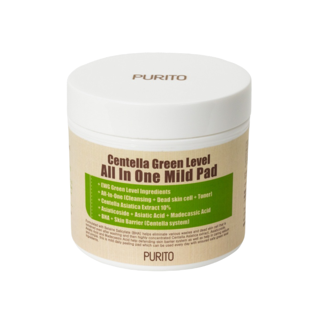 Увлажняющие пэды с центеллой для лица PURITO Centella Green Level All In One Mild Pad