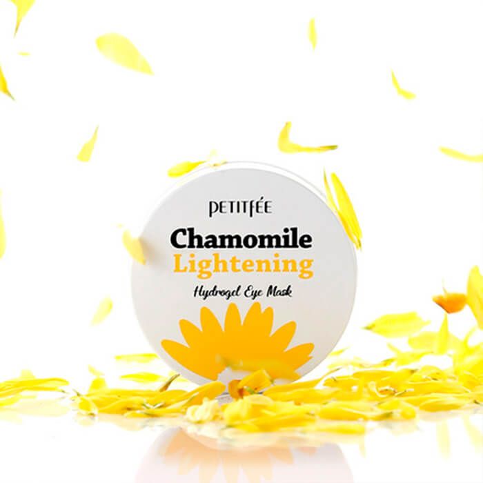 Осветляющие патчи с ромашкой и экстрактом Yuja PETITFEE CHAMOMILE LIGHTENING HYDROGEL EYE MASK